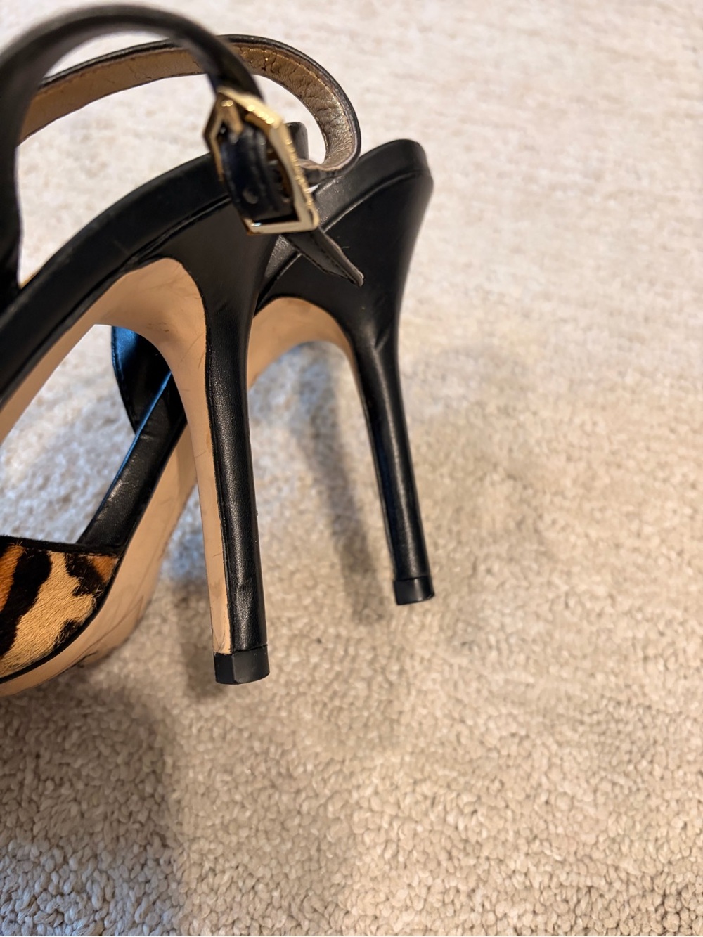 Sam Edelman Leopard Print Pointed Toe Slingback Pumps - Black/Brown - Picture 3 of 3